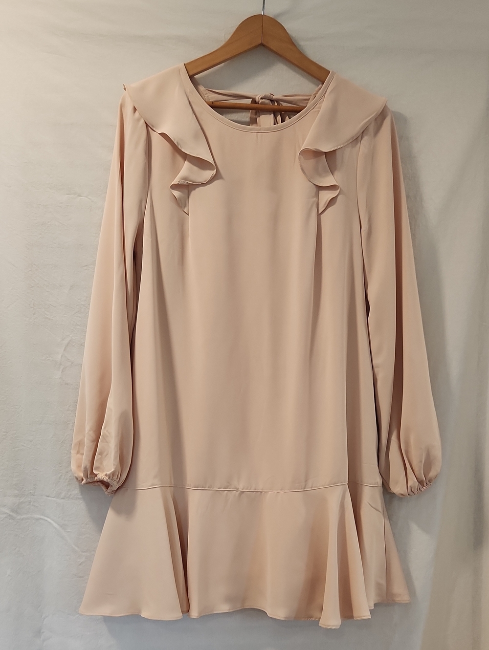 Entro Pale Peach Ruffled Mini Dress Size L
